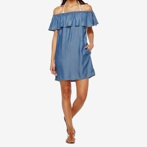 Cisono Denim Off Shoulder Dress M